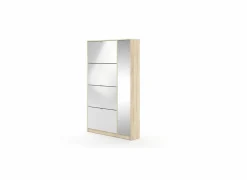 Schoenenkast Shoes 99x24x162cm - decor - eik & wit hoogglans