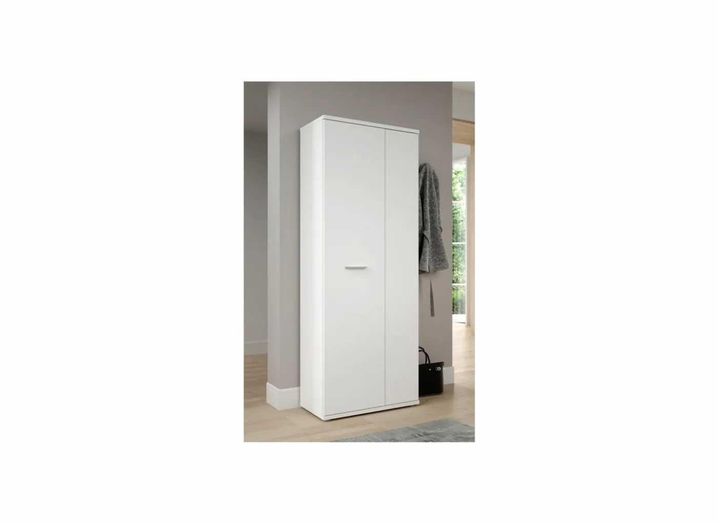 Schoenenkast 69x35x179 - decor - wit