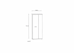 Schoenenkast 69x35x179 - decor - wit