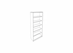 Schoenenkast 69x179x35cm - decor - eik & wit