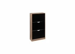 Schoenenkast Zwart 60x23,3x119,5cm - decor - zwart & naturel