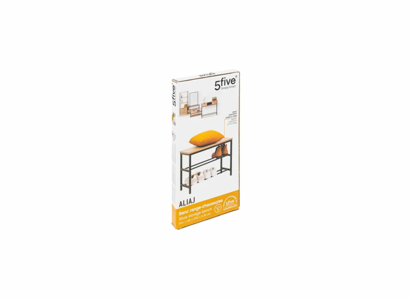 Schoenenrek Aliaj 63x30x45cm - decor - zwart