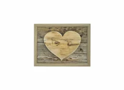 Schootkussen Houten Hart 43x33cm bruin