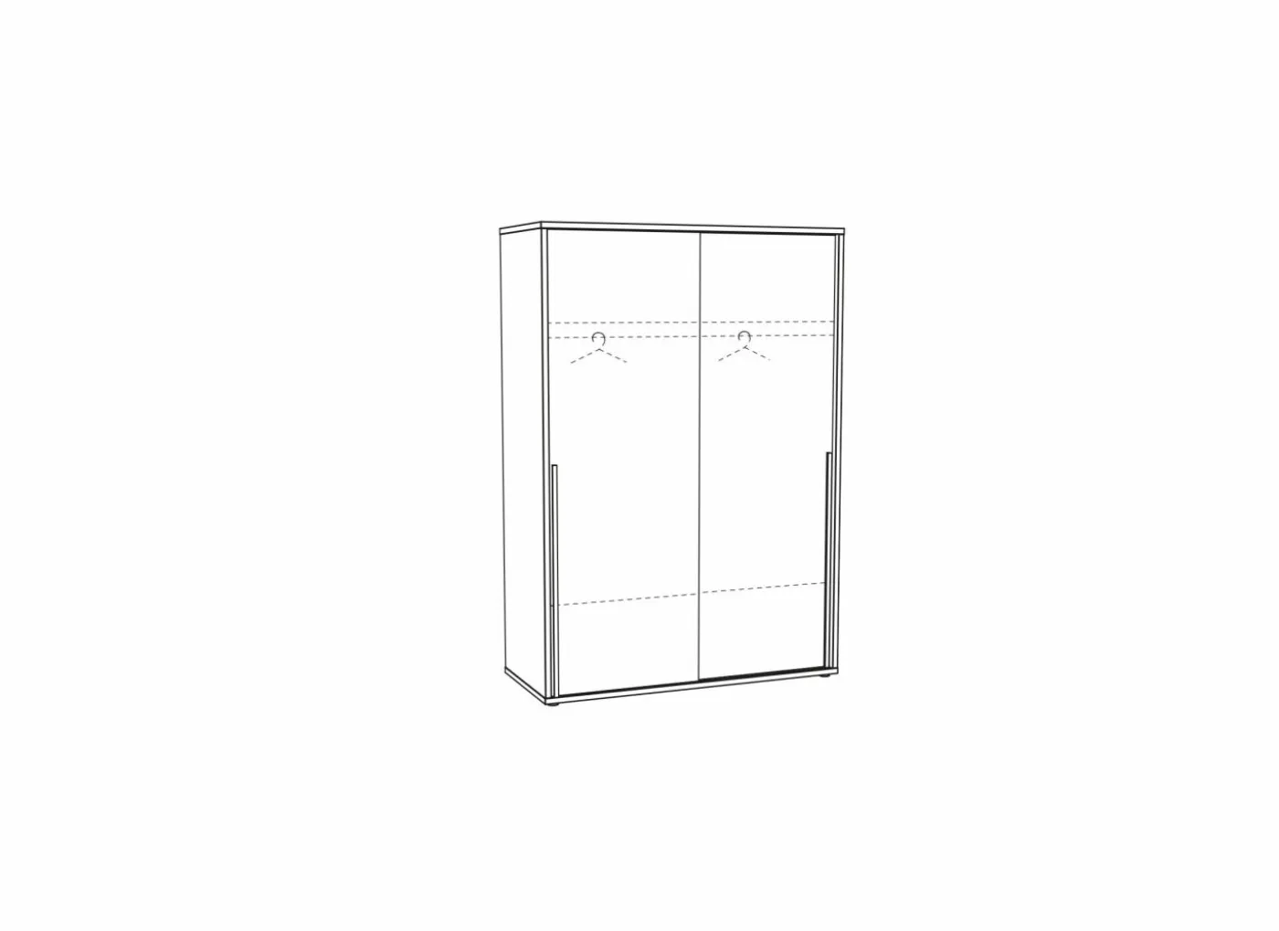 Schuifdeurkast Casper 150cm - melamine - golden oak