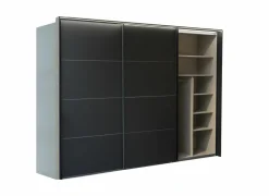 Schuifdeurkast 300cm - decor - zwart