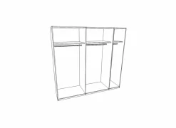 Schuifdeurkast 226cm - decor - metallic grijs
