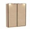Schuifdeurkast 184cm - melamine - brushed sand oak nature