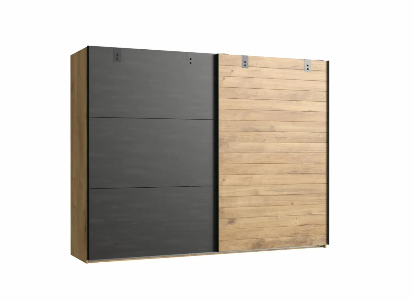 Schuifdeurkast Detroit 300cm - decor - bruin & zwart