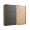 Schuifdeurkast Detroit 250cm - decor - bruin & zwart