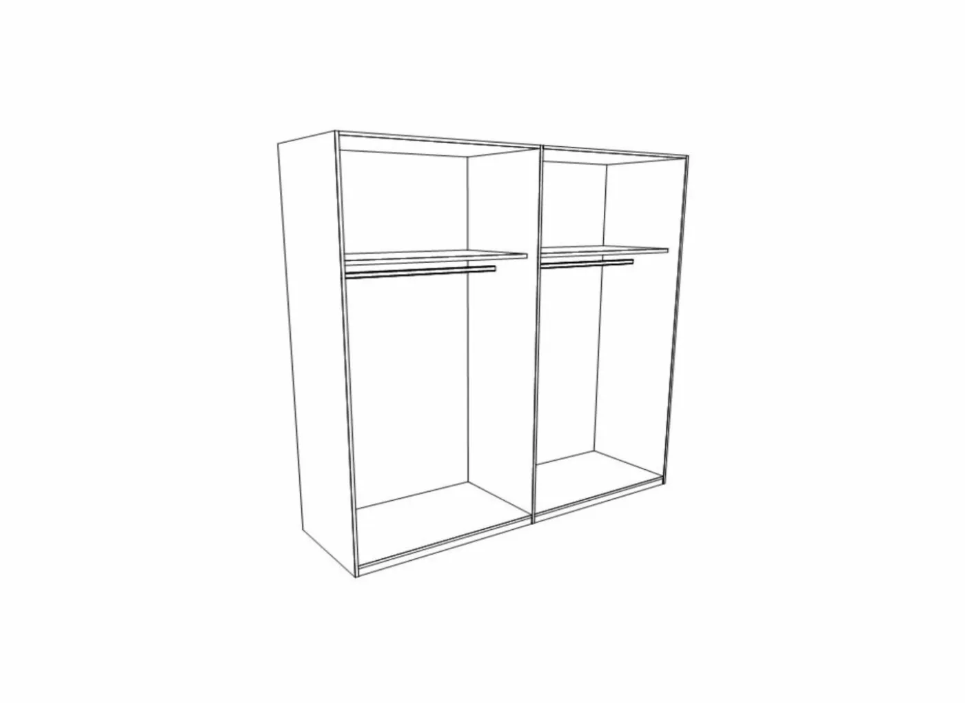 Schuifdeurkast Easyplus 225cm - decor - grafiet