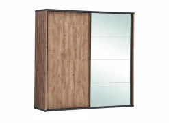Schuifdeurkast Elsa 220cm - decor - industrial oak & zwart
