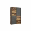 Schuifdeurkast Ozzula 120cm - decor - old wood vintage & beton