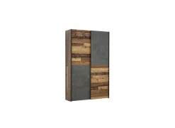 Schuifdeurkast Ozzula 120cm - decor - old wood vintage & beton