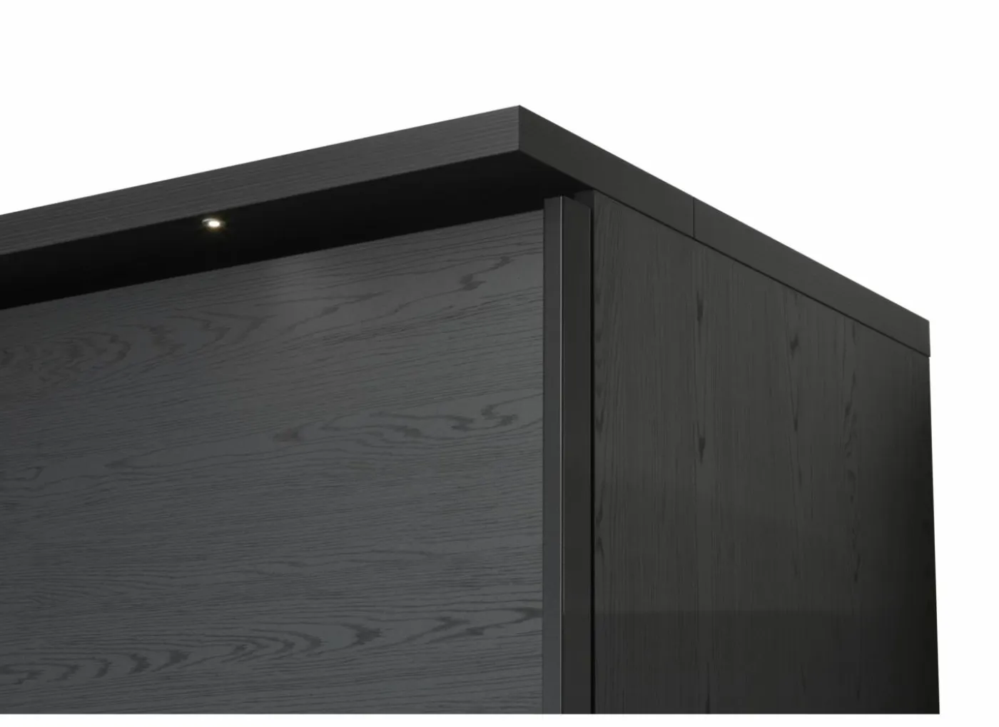 Schuifdeurkast Rosie 245cm - melamine - zwart