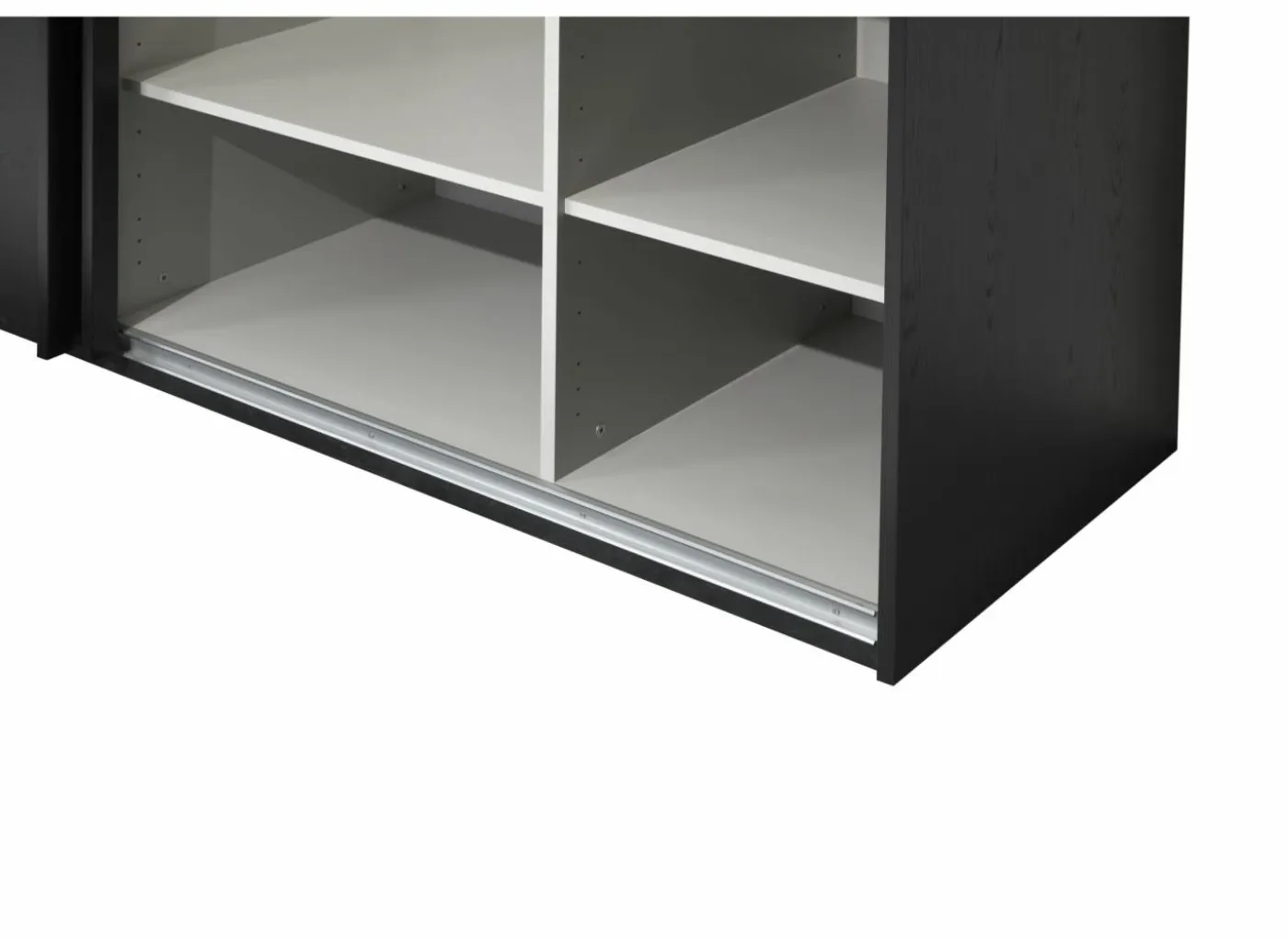 Schuifdeurkast Rosie 245cm - melamine - zwart