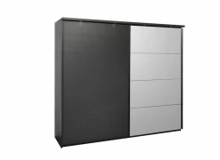 Schuifdeurkast Rosie 245cm - melamine - zwart