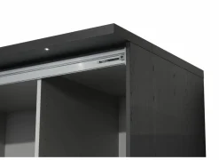 Schuifdeurkast Rosie 245cm - melamine - zwart