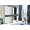 Schuifdeurkast Weimar 135cm - decor - wit & grijs
