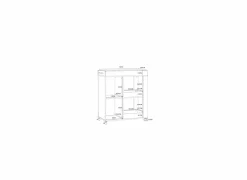 Serveerwagen 78cm - decor - artisanale eik