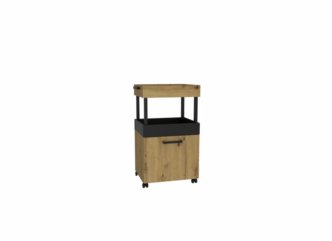 Serveerwagen 50cm - decor - artisanale eik