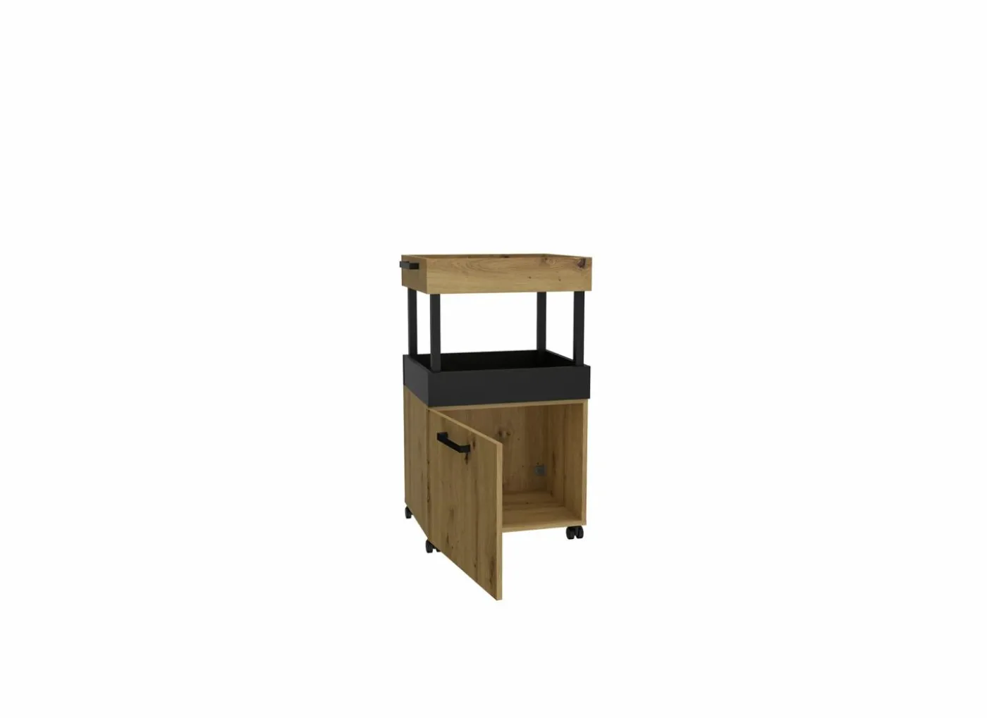 Serveerwagen 50cm - decor - artisanale eik