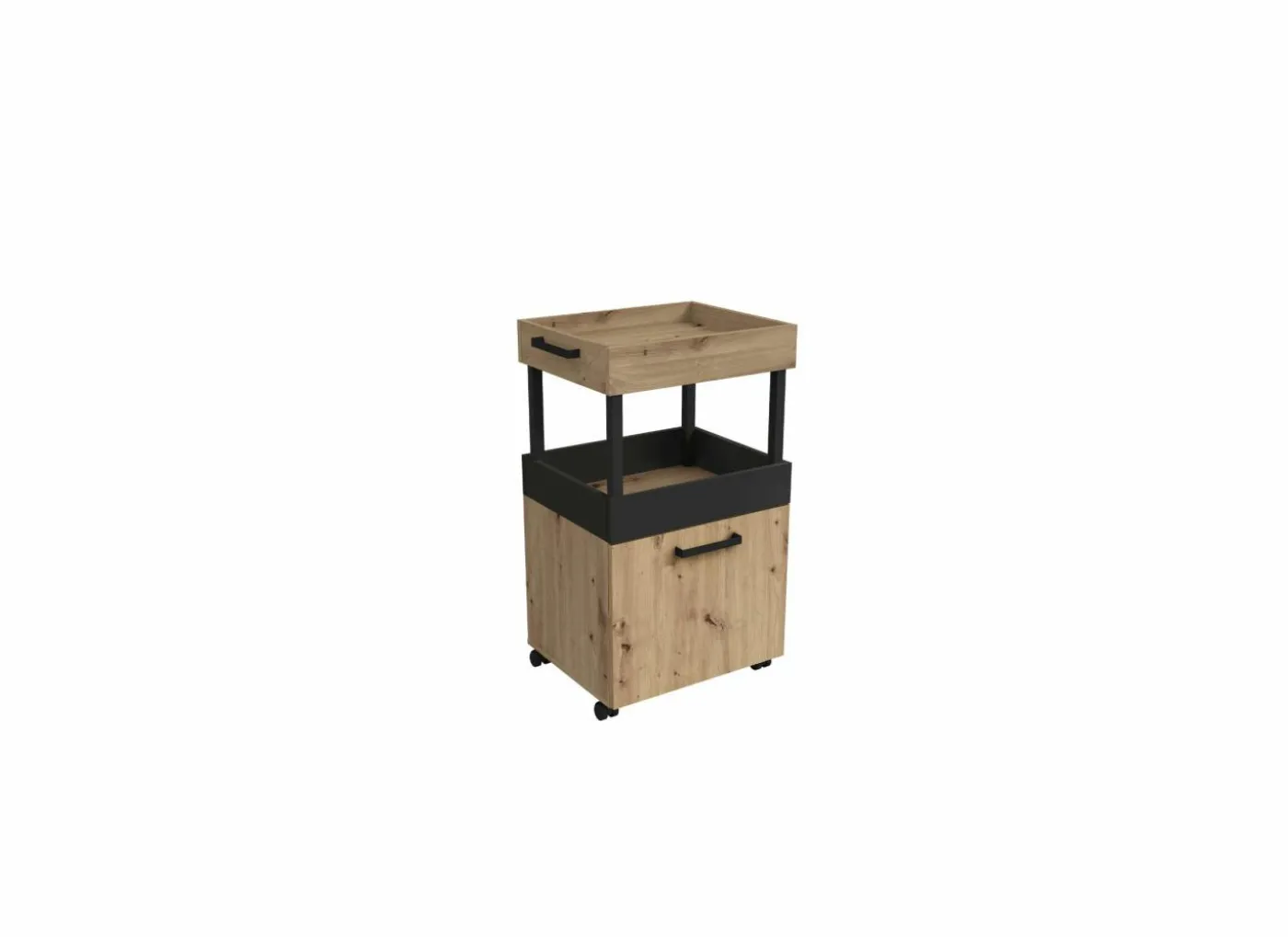 Serveerwagen 50cm - decor - artisanale eik
