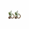 Servetring Sneeuw Ø10cm - kunststof - groen & bruin - set van 2