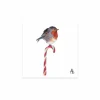 Serviette Candy Cane Robin 25x25cm - papier - multicolor 20 stuks