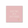 Serviette Crazy friends 33x33cm roze 20 stuks