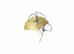 Serviette Golden Gingko 33x33cm wit 20 stuks