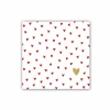 Serviette Little Hearts 33x33cm rood/goud 20 stuks