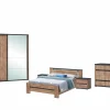 Slaapkamer Elsa met bed 160x200cm - kleerkast 220cm - commode 110cm en 2 nachtkastjes