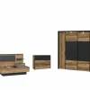 Slaapkamer Jabim met bed 160x200cm - kleerkast 279cm - commode 100cm