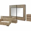 Slaapkamer met bed 160x200cm - kleerkast 245cm - commode 120cm en 2 nachtkastjes