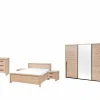 Slaapkamer met bed 180x200cm - kleerkast 253cm - commode 110cm en 2 nachtkastjes