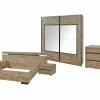 Slaapkamer met bed 160x200cm - kleerkast 217cm - commode 120cm en 2 nachtkastjes
