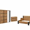 Slaapkamer Pauline met bed 140x200cm - kleerkast 245cm - commode 110cm en 2 nachtkastjes