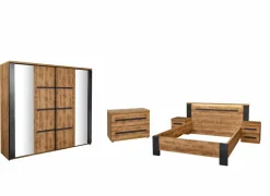 Slaapkamer Pauline met bed 180x200cm - kleerkast 217cm - commode 110cm en 2 nachtkastjes
