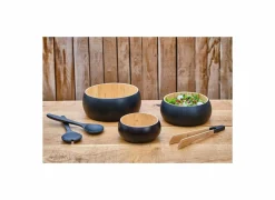 Slabestek Black & Wood zwart 2-delig