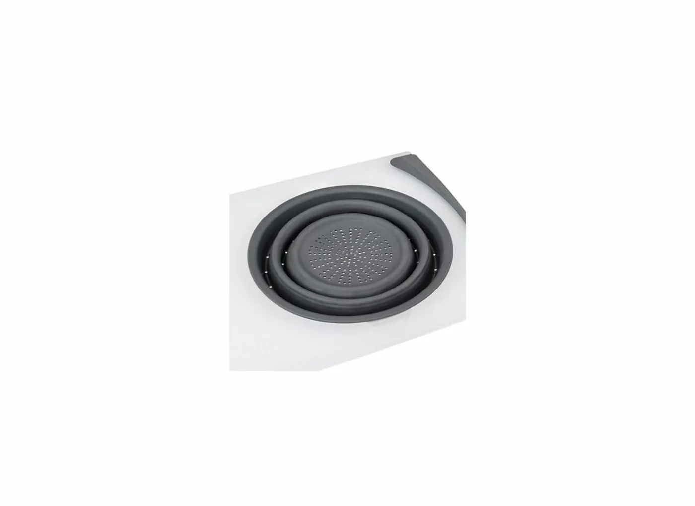 Snijplank met opvouwbare zeef 28,5x50cm - kunststof - wit/grijs