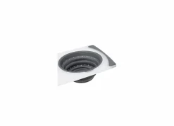 Snijplank met opvouwbare zeef 28,5x50cm - kunststof - wit/grijs