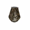 Solarlamp Cero Ø19-24cm - kunststof - naturel/zwart met flikkerend vlammetje