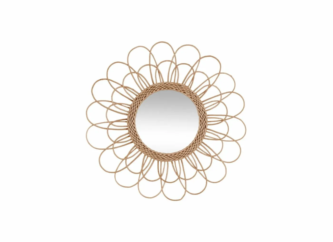 Spiegel Rotan Bloem Ø56cm