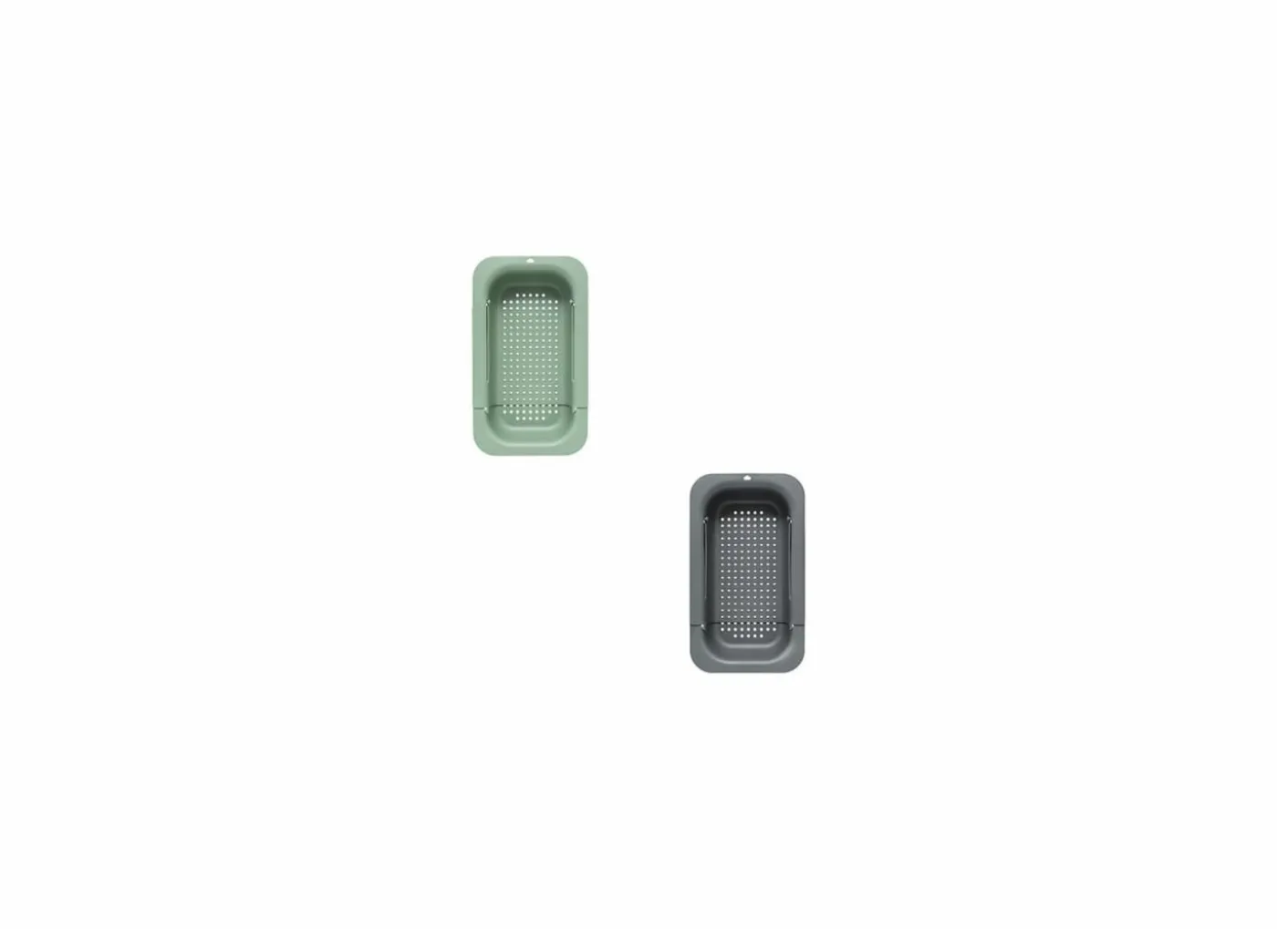 Spoelbak zeef uitrekbaar 34,4x20x6,5cm - kunststof - grijs/groen