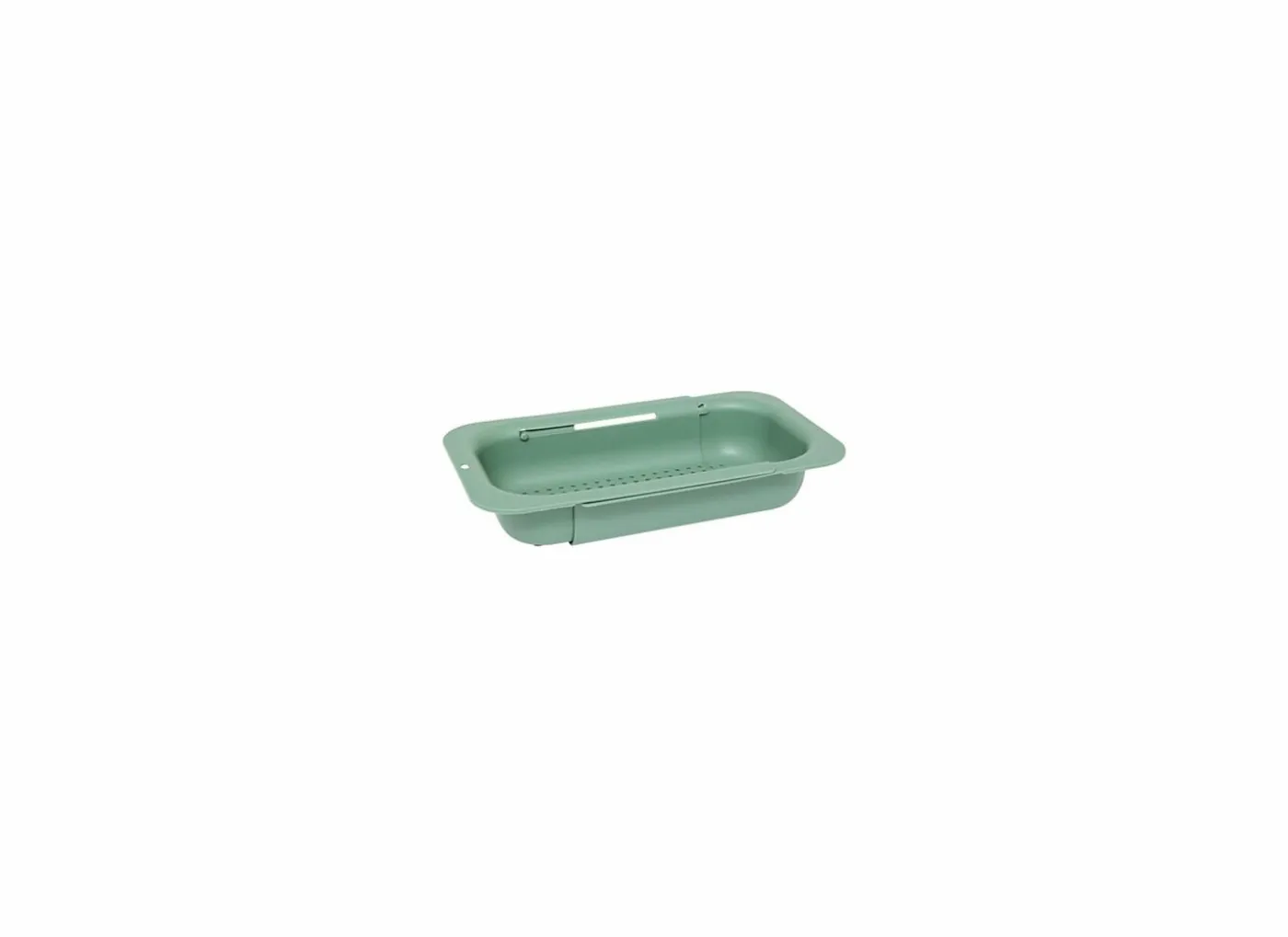 Spoelbak zeef uitrekbaar 34,4x20x6,5cm - kunststof - grijs/groen