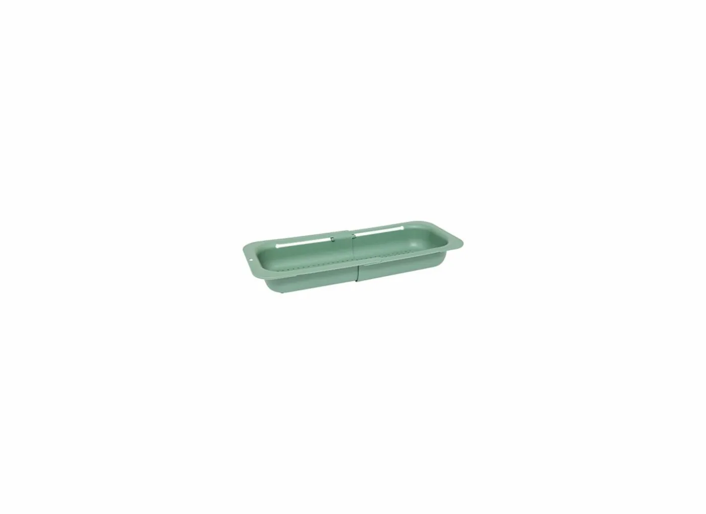 Spoelbak zeef uitrekbaar 34,4x20x6,5cm - kunststof - grijs/groen