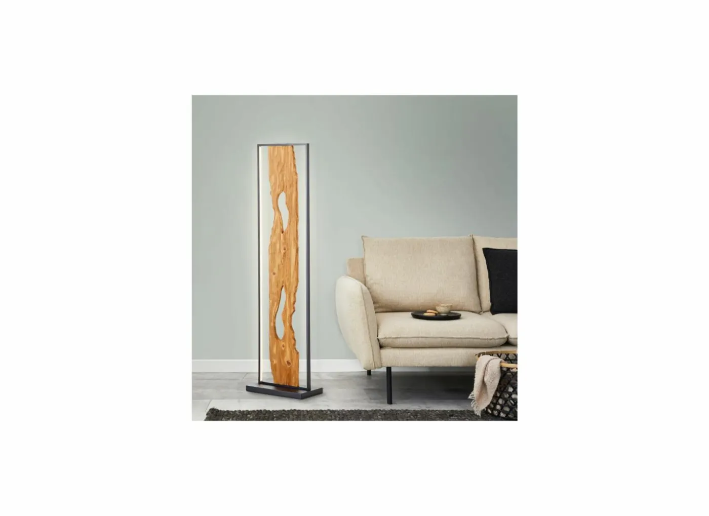 Staande lamp Chaumont LED H120cm - hout massief - bruin