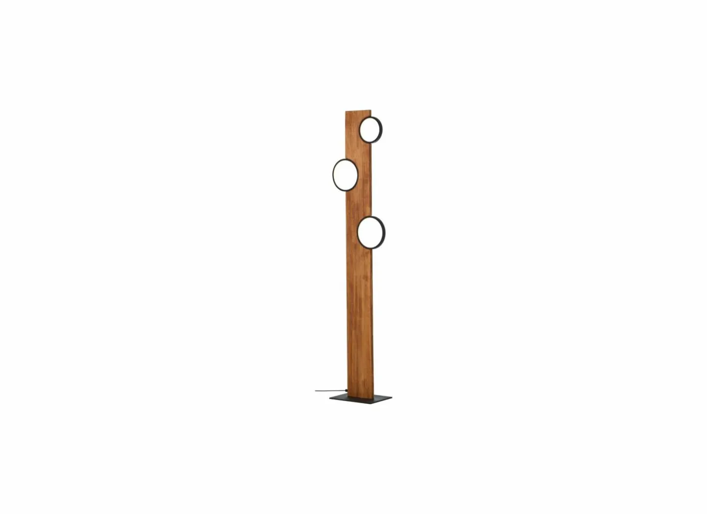 Staande lamp Cheesy LED H140cm - FSC - zwart & hout