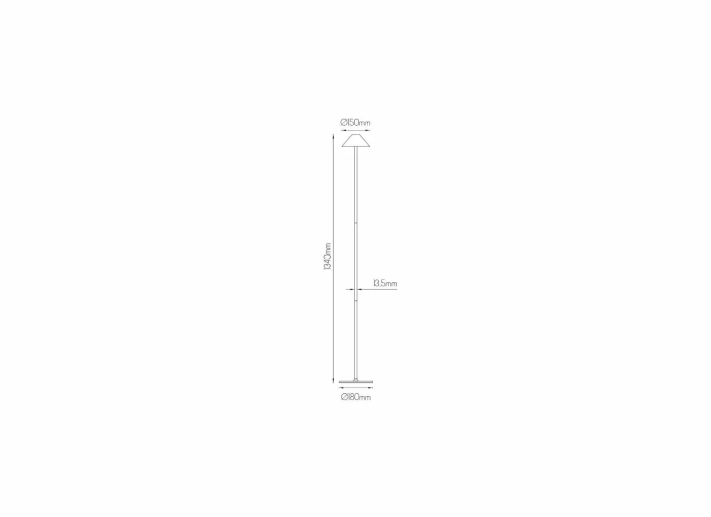 Staande lamp LED H133cm - staal - brons