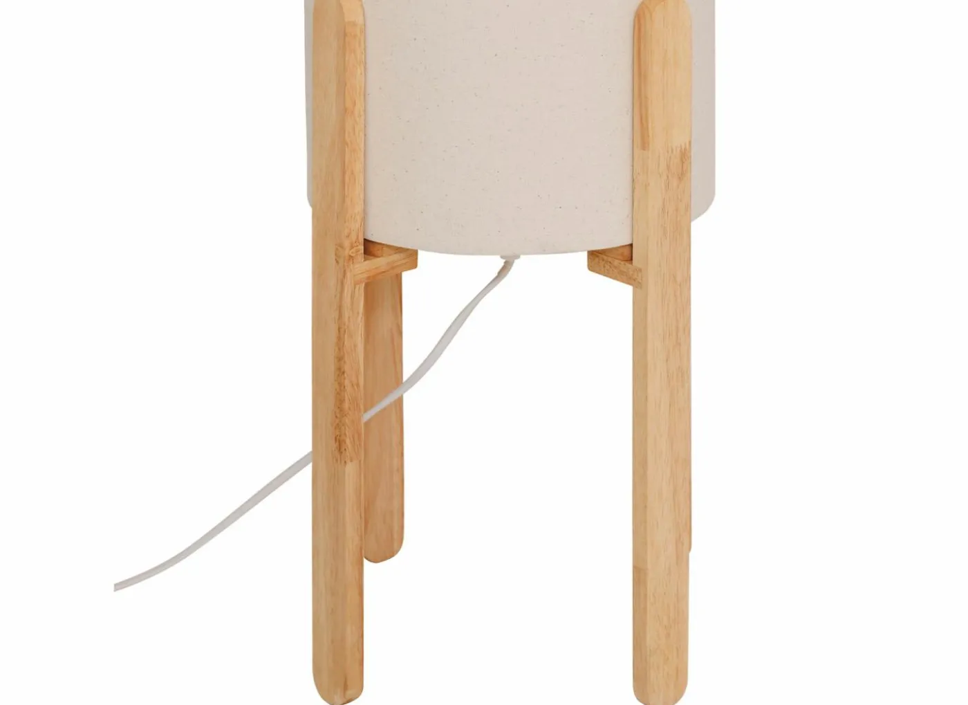 Staande lamp Rafa H107cm E27 - PVC & staal & hevea - beige & naturel